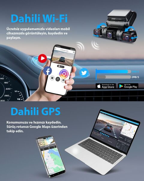PRUVEEO D90-4CH FHD WI-FI GPS + 128GB SD KART KAME