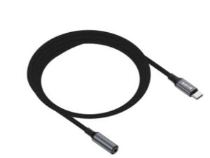 S-link Armor FC-01 15cm Type-C to F AUX Örgülü Metal Başlıklı Siyah Ses Kablosu