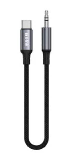 S-link Armor MC-01 1.2m Type-C to M AUX Örgülü Metal Başlıklı Siyah Ses Kablosu