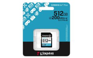 Kingston SDG4-512GB 512GB SDXC Canvas Go Plus Gen4 200MB-s C10 UHS-I U3 V30 Hafıza Kartı