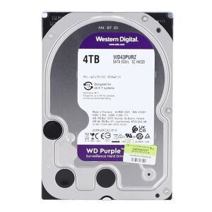 4 TB WD 3.5 PURPLE SATA3 5400RPM 256MB 7/24 GUVENLIK WD43PURZ (3 YIL RESMI DIST GARANTILI)