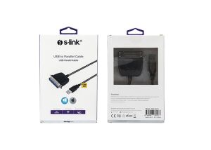 S-link SW-U614 Siyah USB to Parallel (CN36M) Kablo