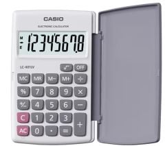 Casio LC-401LV-WE 8 Hane Beyaz Cep Tipi Hesap Makinesi
