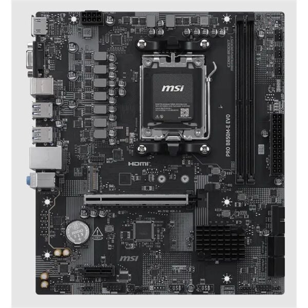 MSI PRO B850M-E EVO DDR5 8200MHZ 1XVGA 1XHDMI 1XM.2 USB MATX AM5 (AMD AM5 9000/8000/7000 SERİLERİ İLE UYUMLU)