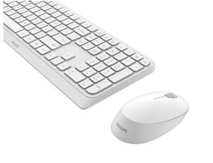 Philips SPT6307W-38 Kablosuz Klavye Mouse Seti Beyaz 3000 Series 2.4Ghz Silent Desing