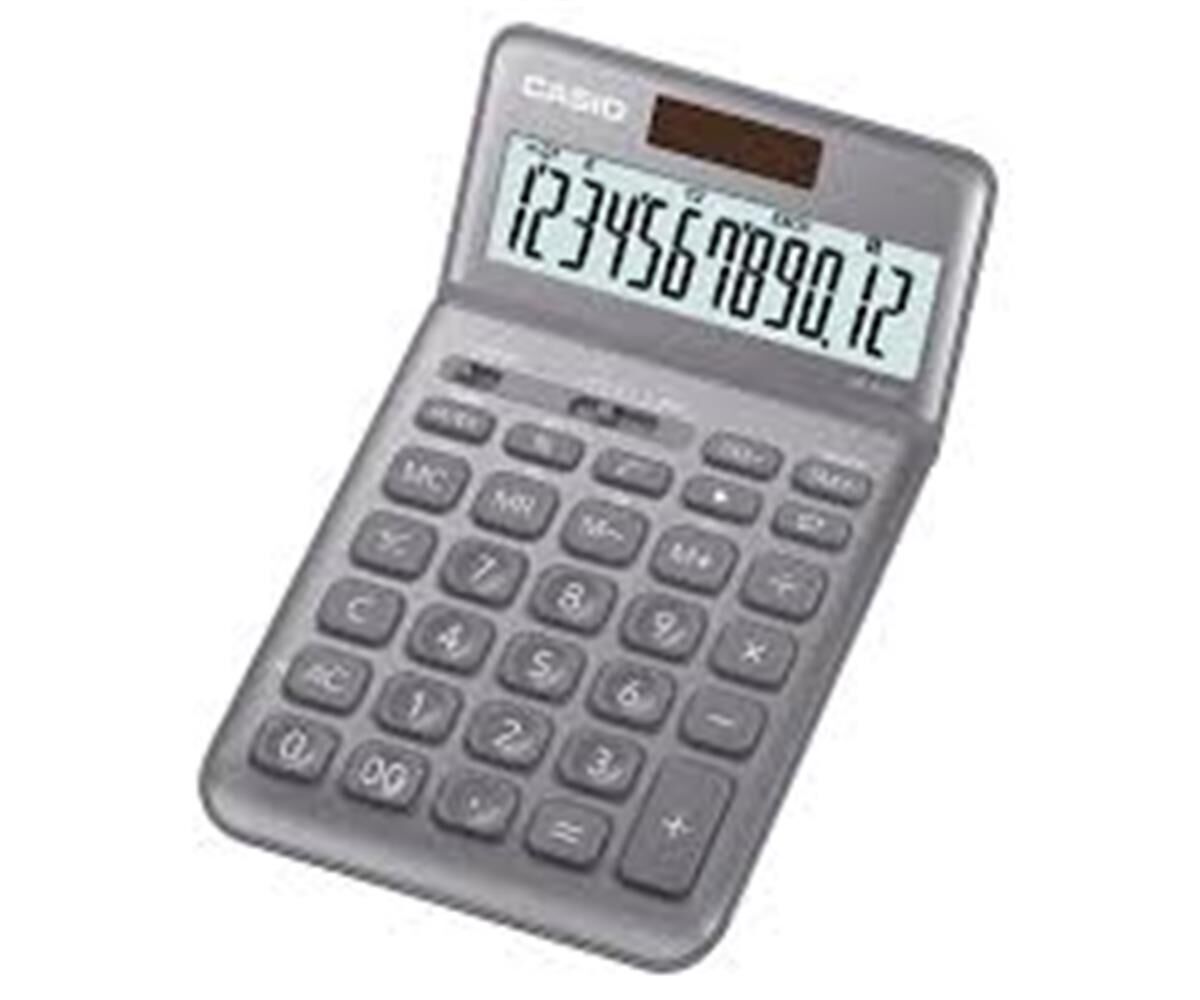 Casio JW-200SC-GY 12 Hane Gri Masa Üstü Hesap Makinesi