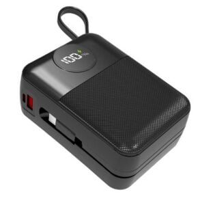 S-link MP130 30000mAh PD22.5W Type-C+Lightning Kablolu Siyah Pil Şarj Cihazı Powerbank