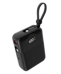 S-link MP120 20000mAh PD22.5W Type-C+Lightning Kablolu Siyah  Pil Şarj Cihazı Powerbank