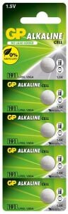 GP GP191-C5 LR55 AG8-LR1120 Alkalin 1.5V Düğme Pil 5'li Paket