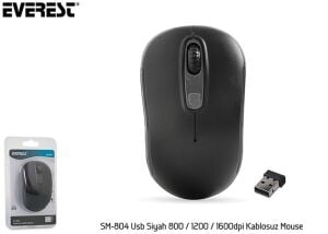 Everest SM-804 Usb Siyah 800-1200-1600dpi Kablosuz Mouse