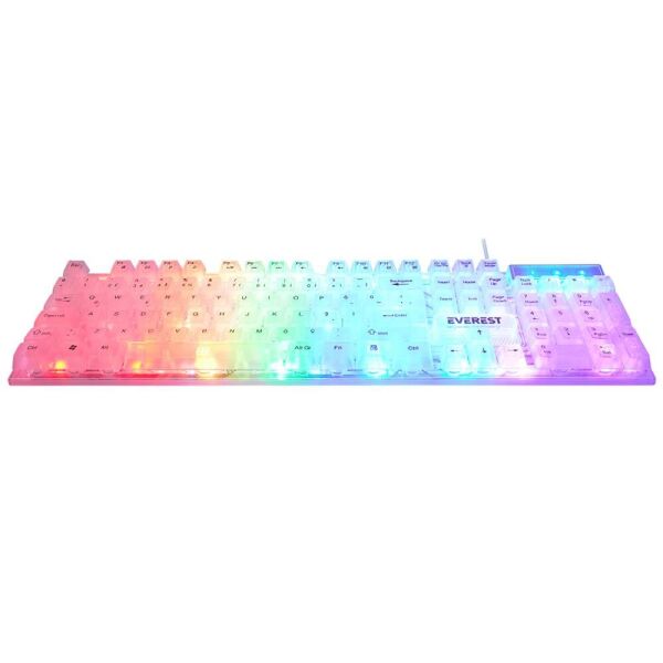 Everest KB-24 Beyaz Rainbow Q Membrane Oyuncu Klavyesi