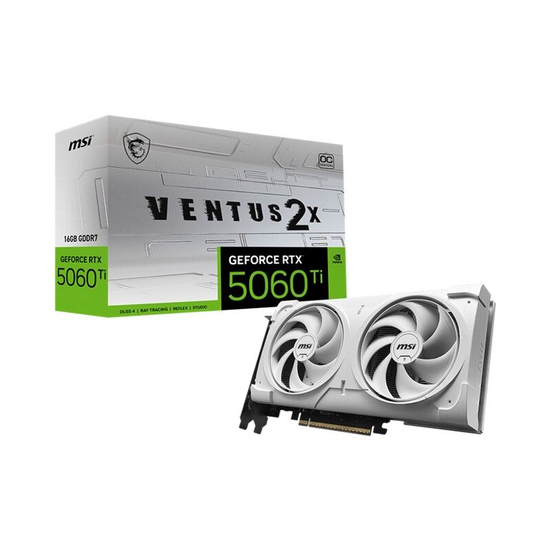 MSI GEFORCE RTX5060TI 16G VENTUS 2X OC WHITE PLUS 16GB GDDR7 128BIT 3XDP 1XHDMI EKRAN KARTI