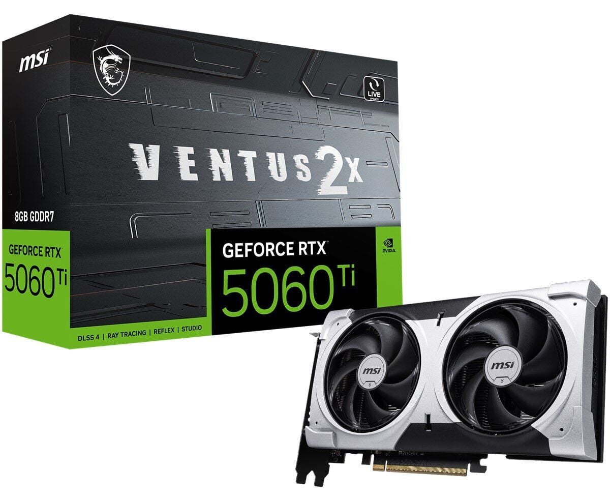 MSI GEFORCE RTX 5060 TI 8G VENTUS 2X OC PLUS 8GB GDDR7 128B DX12 PCIE 5.0 X16 (3XDP 1XHDMI)
