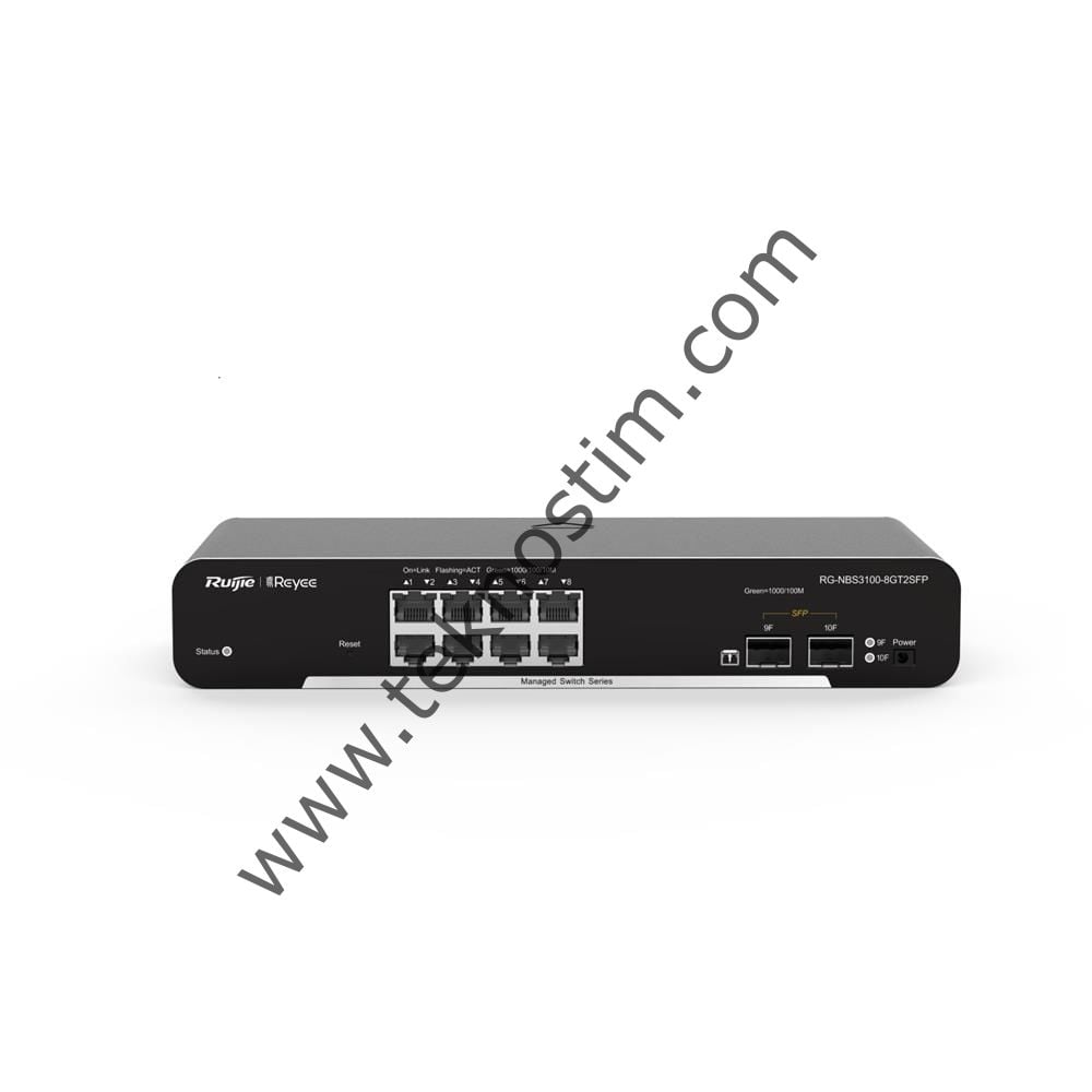 Ruijie RG-NBS3100-8GT2SFP 8-Port Gigabit L2 Managed Switch, 8 Gigabit RJ45 Ports,2 SFP Slots