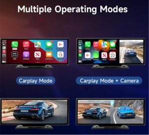 Ottocast 10'' Taşınabilir Apple CarPlay & Android Auto, Ön & Arka Kameralı Araç Multimedya