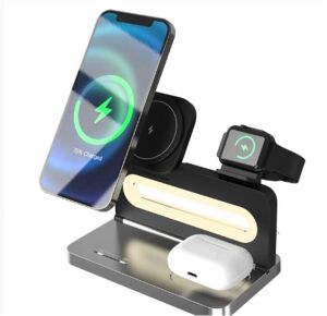 S-link SW-CWF120 Siyah Telefon Kulaklık Akıllı Saat 15W 3 in 1 Magsafe Kablosuz Şarj Cihazı