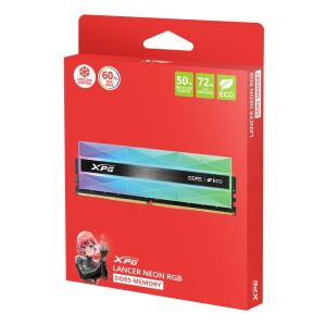XPG 16GB-2 Lancer Neon RGB DDR5 6400MT-s CL 32-39-39 1.4V Soğutuculu PC Ram