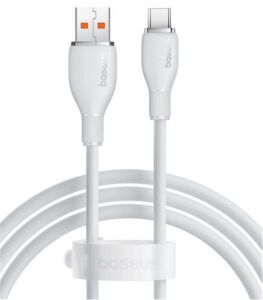 Baseus P10355703221-00 Pudding Hızlı Şarj Özellikli USB Type-C 100W Kablo 1.2M Beyaz