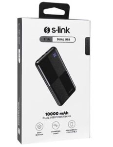 S-link IP-G12N 10000mAh Micro+Usb+ Type-C Giriş+Çıkış Siyah Taşınabilir Pil Şarj Cihazı Powerbank