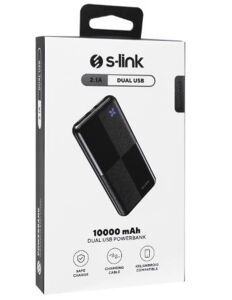 S-link IP-G12N 10000mAh Micro+Usb+ Type-C Giriş+Çıkış Siyah Taşınabilir Pil Şarj Cihazı Powerbank