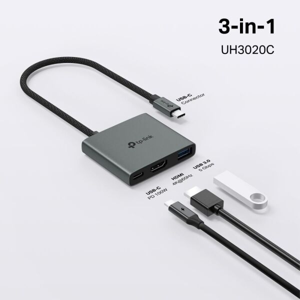 Tp-Link UH3020C USB Type C Docking Station 3 Port ( USB-C + HDMI + USB 3.0)