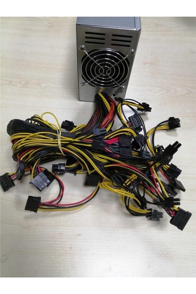 Hiport Maxpower 2000W 1x 20+4pin, 3x Ide, 6x Sata, 16X 6+2p Mining Powersuply Kutulu