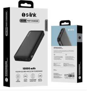 S-link P311L 10000mAh PRM LED Logo Siyah LCD Taşınabilir Pil Şarj Cihazı Powerbank