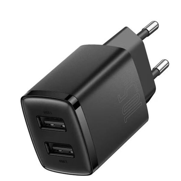 Baseus CCXJ010201 10,5W 2X USB-A Siyah Şarj Aleti