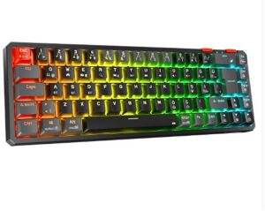 Rampage MINI PRO Siyah-Gri 2.4ghz+BT5.0+Type-C 5 Red Swich Q Kablosuz RGB Mekanik Oyuncu Klavyesi