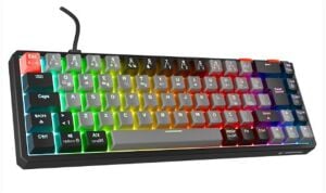 Rampage YORU MINI Gri-Siyah Type-C Bağlantılı OUTEMU Red Swich Q Mekanik Gaming Oyuncu Klavye RGB