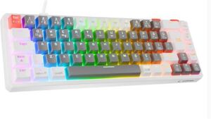 Rampage YORU MINI Gri-Beyaz Type-C Bağlantılı OUTEMU Red Swich Q Mekanik Gaming Oyuncu Klavye RGB