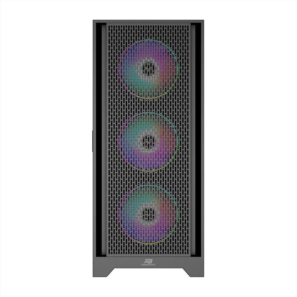 PowerBoost PB-P1600B USB 3.0 Mesh ARGB Fanlı Gaming Siyah Kasa  (PSU Yok)