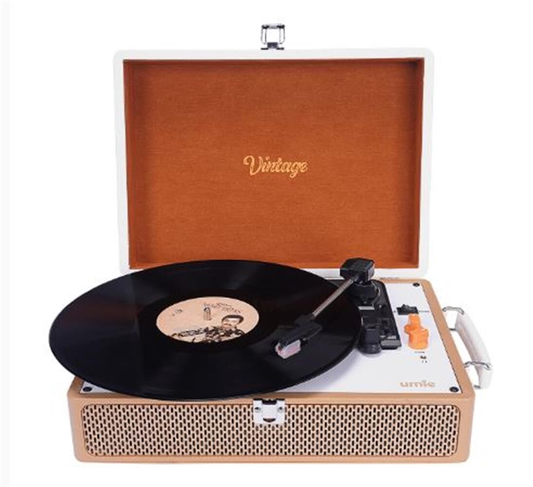 UMİE Vintage UM-P353 Pikap Bluetoothlu 3.5mm AUXIN&RCAO Destekli Müzik Kutusu