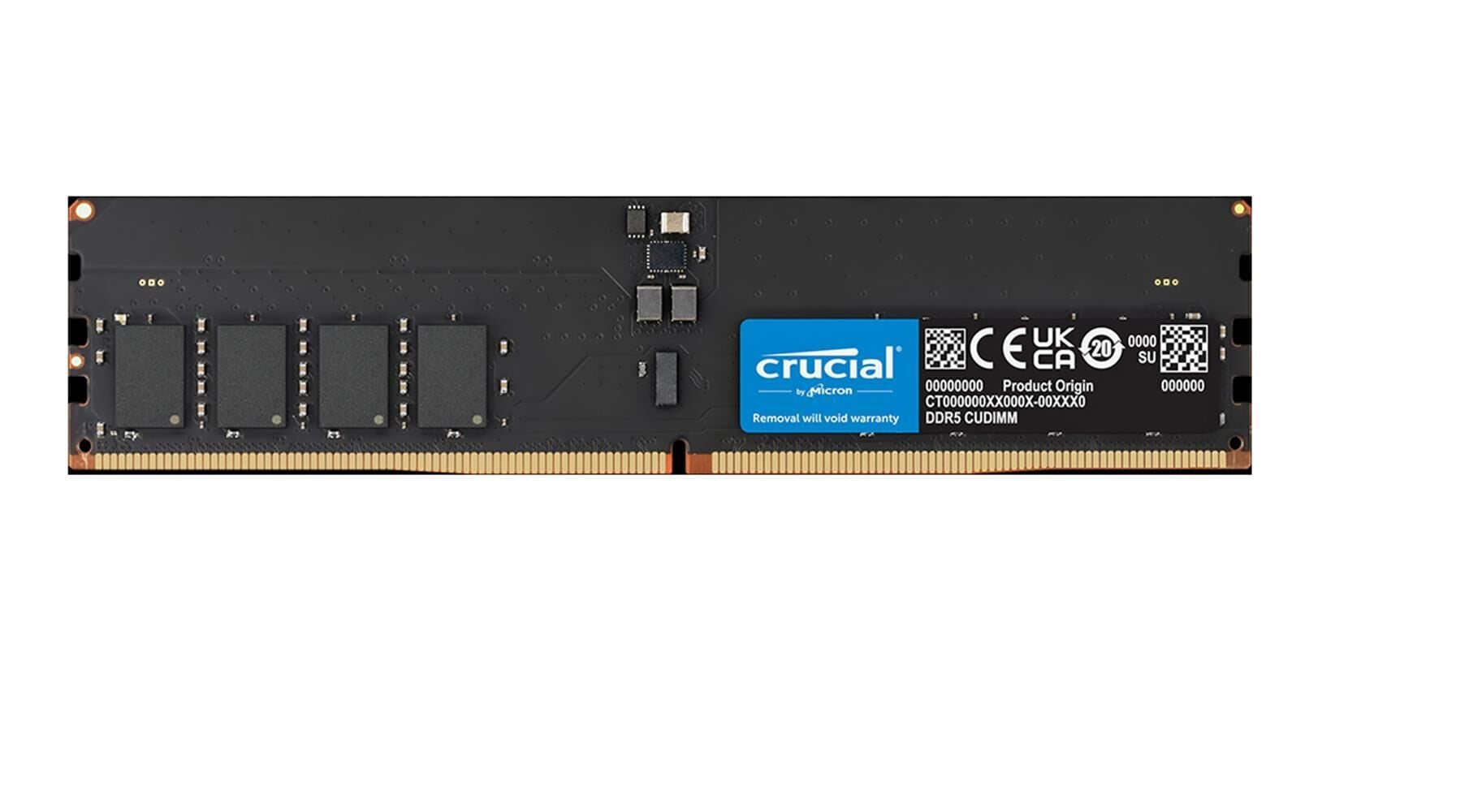 Crucial 16GB 6400MHz DDR5 CL52 RAM CUDIMM CT16G64C52CU5 1.1V, Yüksek Performanslı RAM