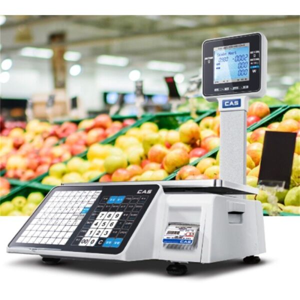 CAS CL3000 30KG 202DPI DİREKT TERMAL ETHERNET LCD EKRAN BOYUNLU BARKODLU TERAZİ
