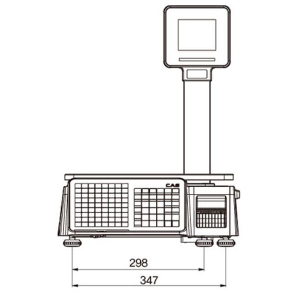 CAS CL3000 30KG 202DPI DİREKT TERMAL ETHERNET LCD EKRAN BOYUNLU BARKODLU TERAZİ