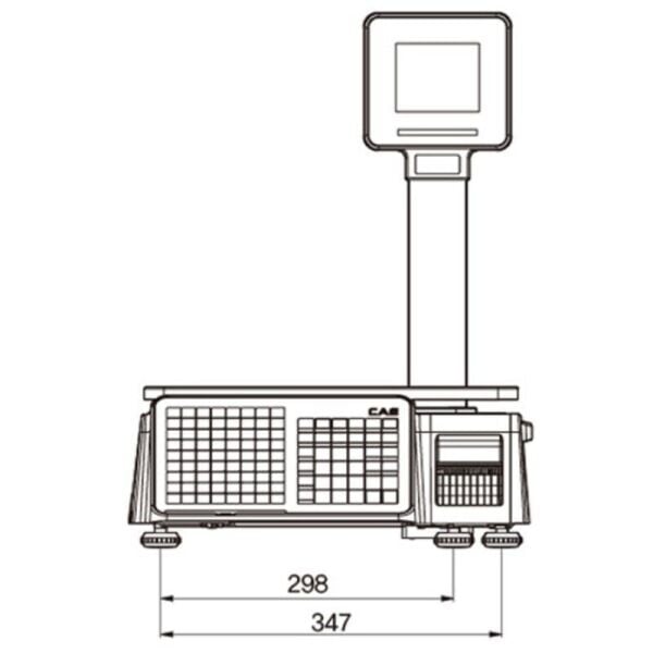CAS CL3000 15KG 202DPI DİREKT TERMAL ETHERNET LCD EKRAN BOYUNLU BARKODLU TERAZİ