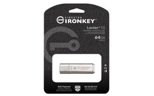 Kingston IKLP50-64GB 64GB IronKey Locker Plus 50 AES-256 FIPS 197 USBtoCloud Flash Bellek