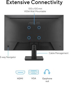 Asus 27'' VA279HG IPS 1920x1080 1ms 120Hz 300cd VESA 3YIL Monitör