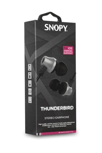 Snopy SN-J02 Thunderbird Mobil Telefon Uyumlu Kulak içi Beyaz-Gümüş Mikrofonlu KulaklıK