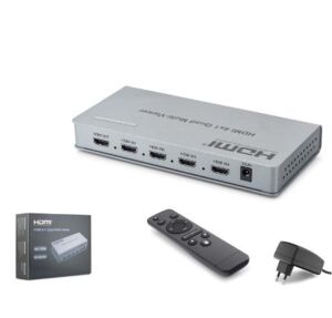 HADRON HDX1436 HDMI Quad Multi Viewer Kumandalı 4 Giriş 1 Çıkış Gri
