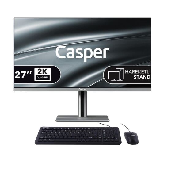 Casper Nirvana A97.255H-DQ00X-V-G Gri Ultra 7 255H Ai 32GB 1TB NVME 27'' Pivot FreeDOS All In One