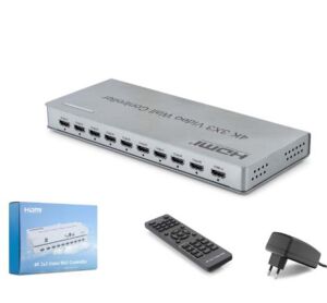 HADRON HDX1434 HDMI Video Wall Controller Kumandalı 4K 9 Ekran Gri
