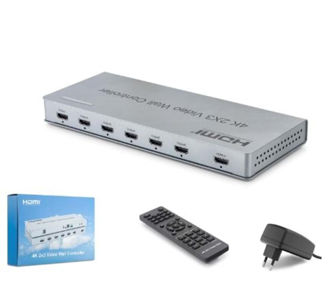 HADRON HDX1435 HDMI Video Wall Controller Kumandalı 4K 6 Ekran Gri