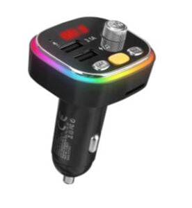 S-link SL-BT306 Çift USB 5V 3.1A Rainbow Işıklı Led Ekran TF Kartlı V5.0 Bluetooth Fm Transmitter