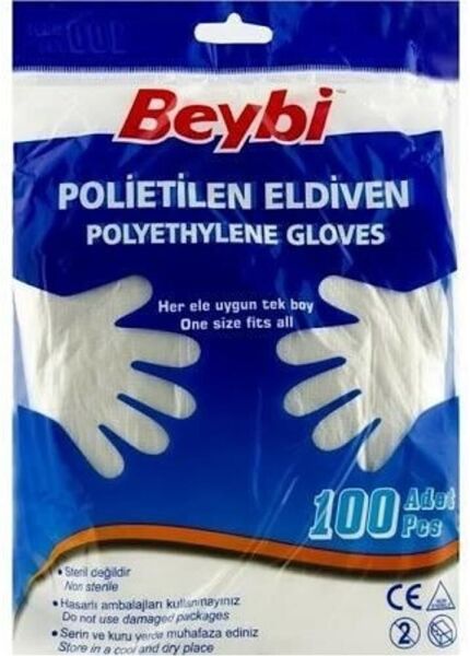 Beybi Polietilen Eldiven 100lü Adet (fIrıncı eldiven)