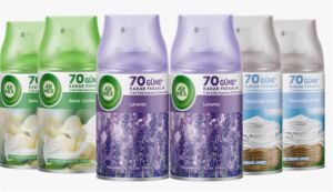 Airwick 250ml 6lı (Lavanta-Bahar Çiçekleri-Temizliğin Esinti) Oda Kokusu Sprey(Makina Yedek Spreyi)