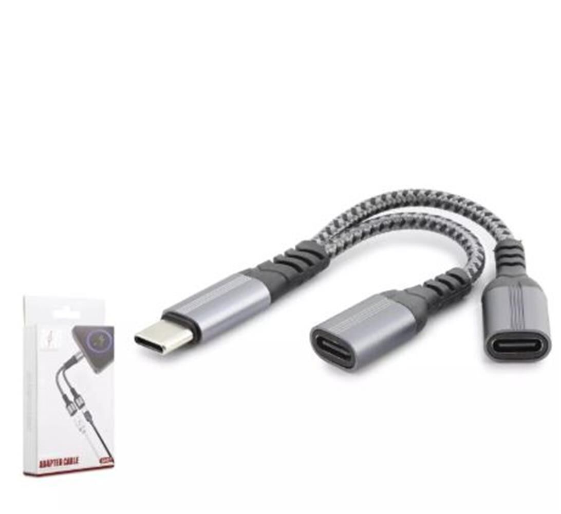 Hadron Gj-017 Type-C To 2-Type-C F Kablo Car Şarj 100W Siyah