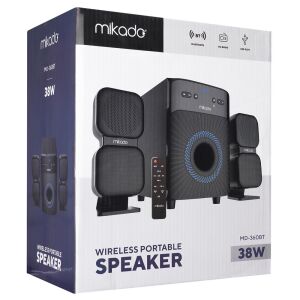 Mikado MD-360BT 2+1 38W BT-AUX-USB-FM-LED Ekran Multimedia Speaker Kumandalı