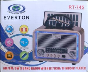 Everton Rt-745 Led özellikli Nostajık Bluetooth Radyo Müzik çalar